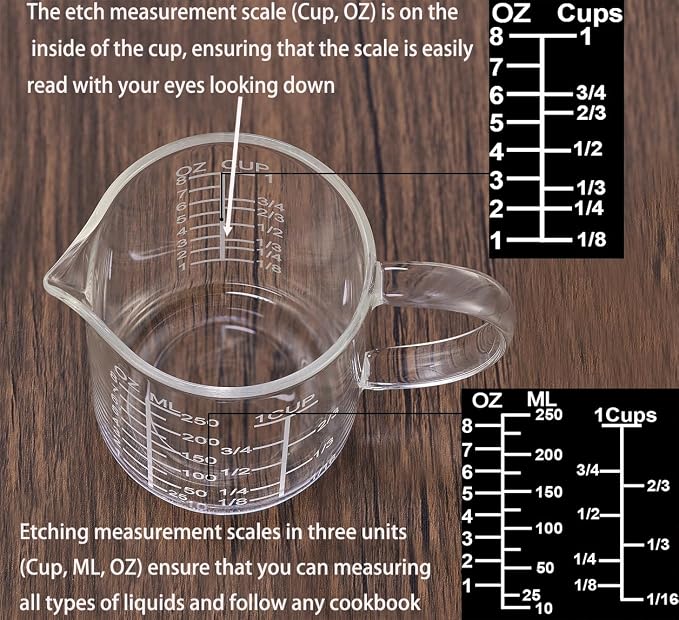 Ackers Mirror Scale Glass Measuring Cup--Made of High Borosilicate Glass - Image 5