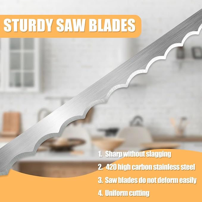 ROYOROYI Bread Slicer for Homemade Bread, Premium Stainless Steel Serrated Saw - Image 4