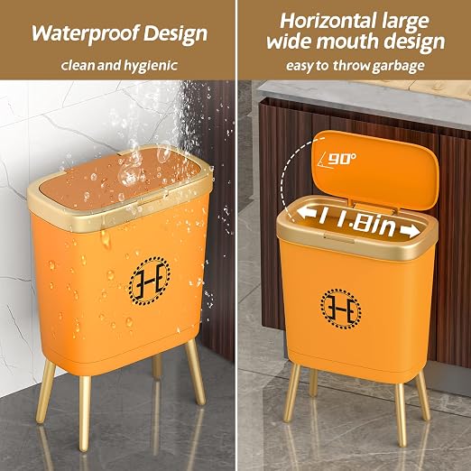 Procade Bedroom Trash Can with Lid, Slim Bathroom Trash Cans with Lids - Image 3