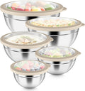 P&P CHEF Mixing Bowls with Visible Airtight Lids Set of 5, 10-Piece Stainless by PPCHEF