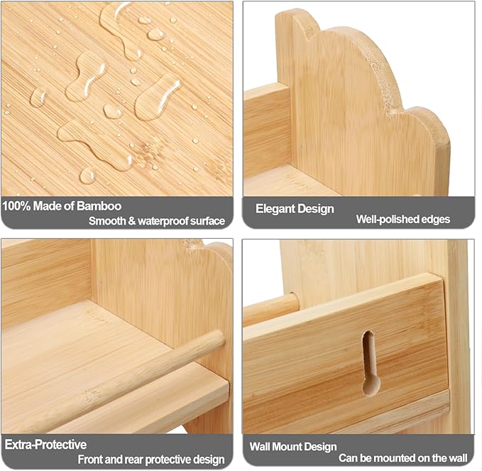 3 Tier Bamboo Spice Rack, Spice Rack Organizer, Seasoning Jars Rack Shelf Spice - Image 6