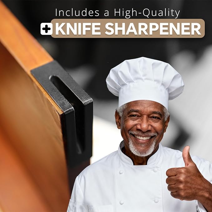 Knife Set with Block, Magnetic Knife Block Set with Knives - Image 4