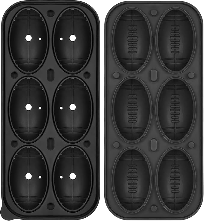 Silicone Large Ice Cube Tray, 6 Big Football Ice Cube Trays - Image 3