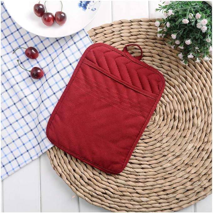 Anyi Pot Holders for Kitchen Heat Resistant, Cotton Hot Pads for Counter Table - Image 4