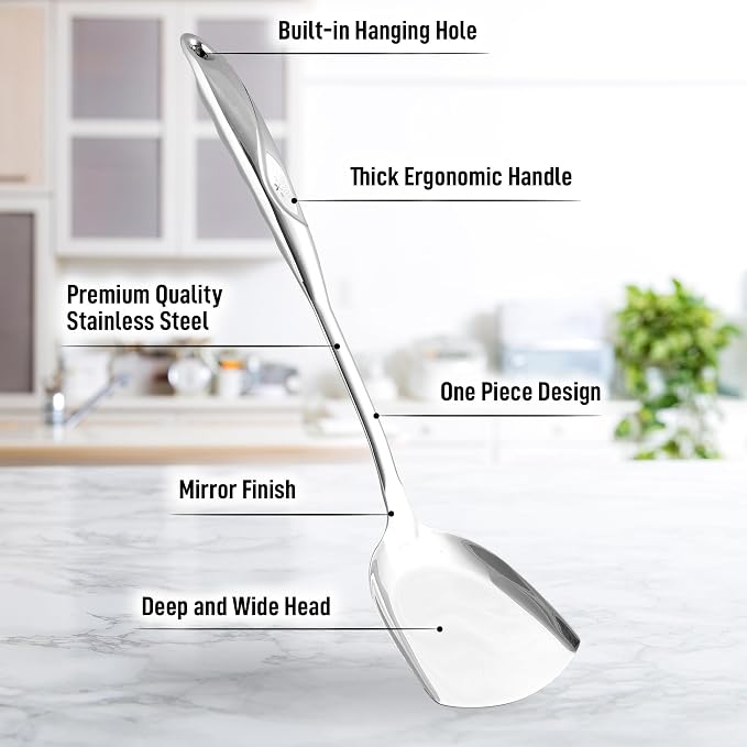 Zulay Kitchen Stainless Steel Wok Spatula - Image 3