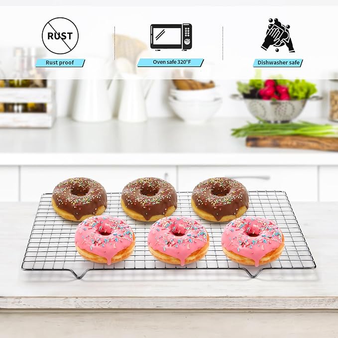 Tebery 2 Pack Heavy-Duty Wire Cooking Rack Baking Racks Fits Half Sheet Pan - Image 4