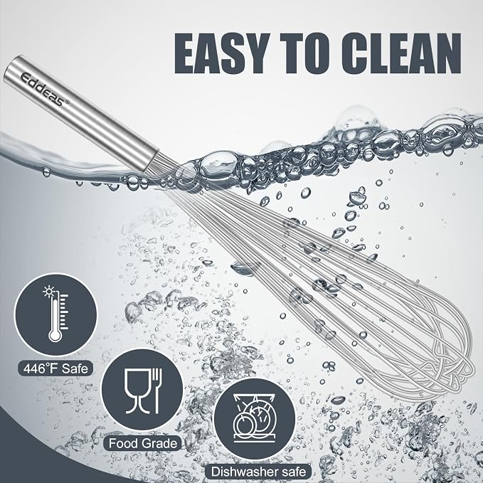 Eddeas 17in Large Whisk, Heavy Duty whisk, Stainless Steel whisk Suitable - Image 7