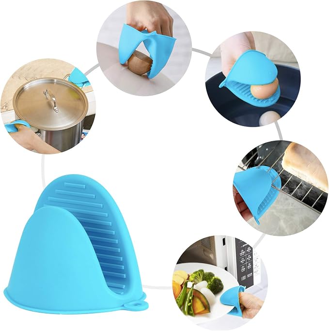 Vaincre 4PCS Silicone Oven Mitts Heat Resistant, Silicone Potholders - Image 6