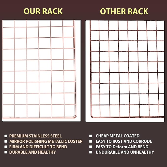 BRIOUT Cooling Rack for Baking, 16x10 Inches Baking Rack, Thick Wire Cookie - Image 4