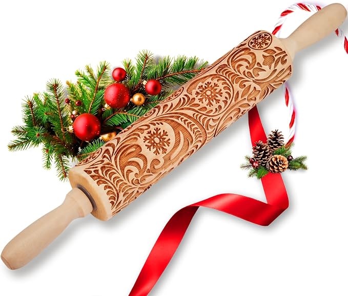 Christmas Gifts Wooden Embossed Rolling Pin - Image 9