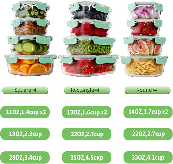 HOMBERKING 24pc Glass Food Storage Containers - Image 3
