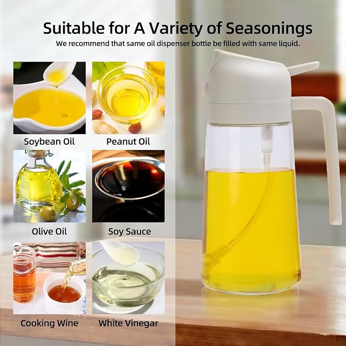 Aovdy Oil Sprayer for Cooking 16oz, 2 in 1 Olive Oil Dispenser and Oil Sprayer - Image 4