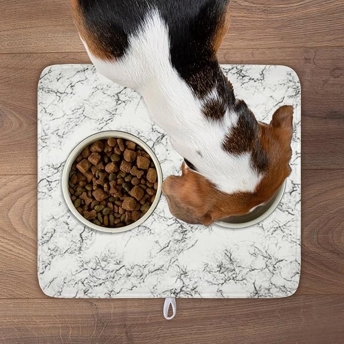 White Grey Marble Dish Drying Mat - Image 9