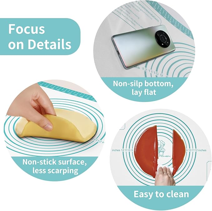 Non-Stick Silicone Pastry Mat, Thick Silicone Baking Mat - Image 4