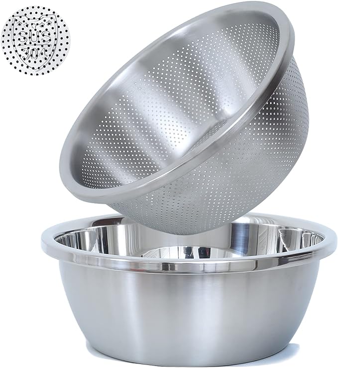 304 Stainless Steel Microporous Colander, 2.5QT Large Capacity by Paoli