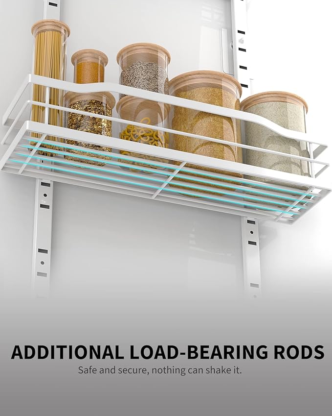 Moforoco White 6-Tier Over Door Pantry Organizer, Pantry Organization Storage - Image 5