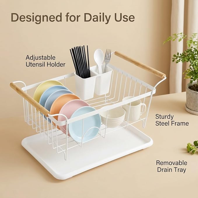 Dish Racks for Kitchen Counter, Thickened Metal Dish Drying Rack - Image 5