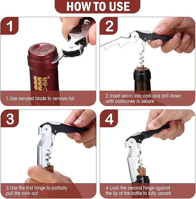 Honoson Wine Keys Opener Travel Corkscrew Wine bottle Opener Waiter Beer - Image 3