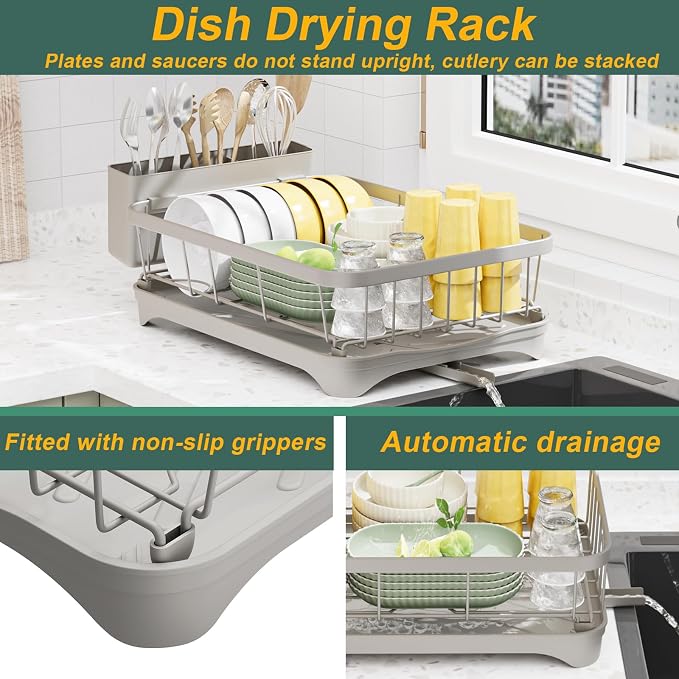 LIYI Dish Drying Rack, Adjustable Spout Design, Kitchen Dish Racks, Made of - Image 2