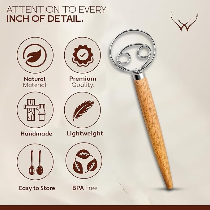 WOODLANDS USA Danish Dough Whisk - Image 8