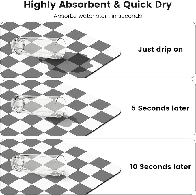 16" x 24" Checkered Dish Drying Mat - Image 6