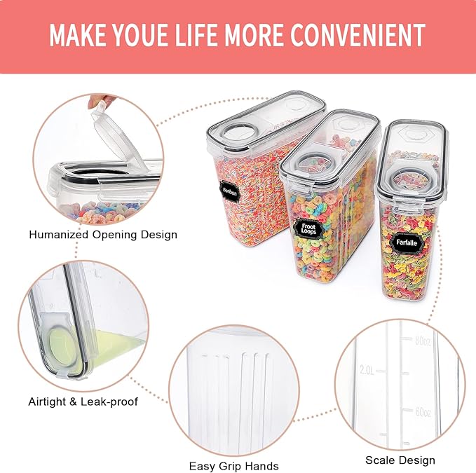 PRAKI Large Dry Food Storage Containers - Image 3