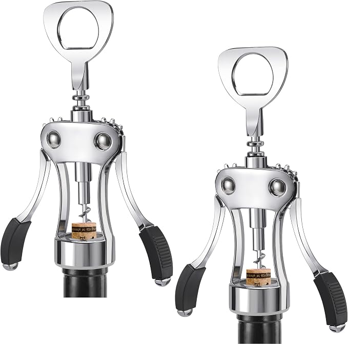 KORCCI Wine Opener, Heavy-Duty Zinc Alloy Wing Corkscrew, Premium Beer Bottle by KORCCI