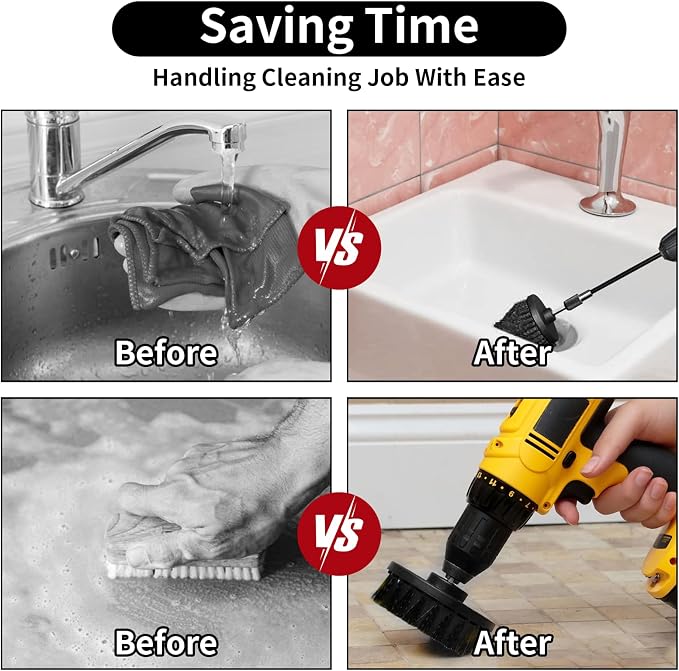 8 Pcs Drill Brush Attachment Set, Power Cleaning Scrub Brush Kit - Image 5