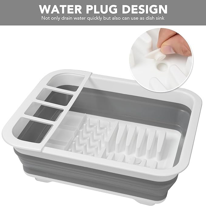 Tiawudi Collapsible Dish Drying Rack, Pop Up Dinnerware Drainer, Portable Plate - Image 6