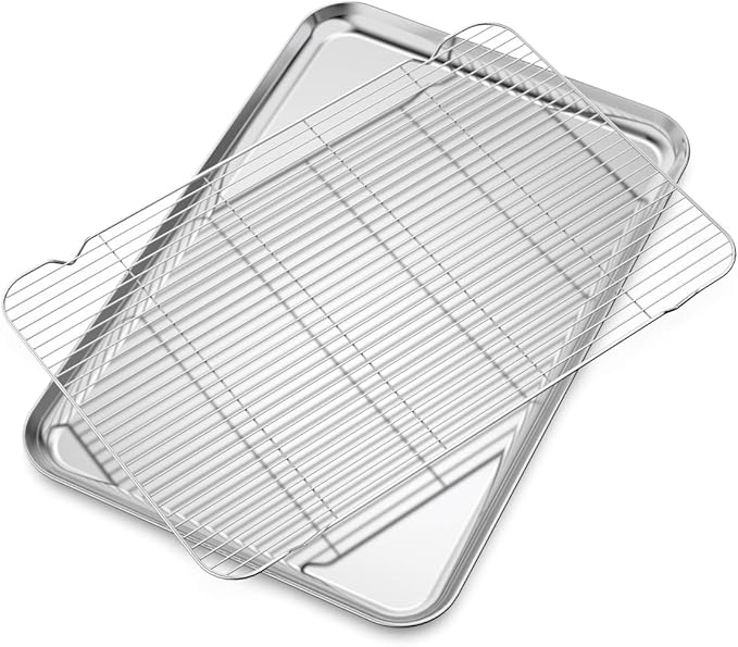 Large Set Baking Sheet and Cooling Rack Set, Bastwe 24L x 16W x 1H inch - Image 2