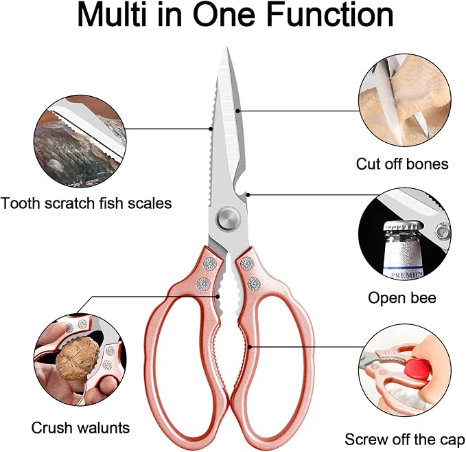 CGBE Kitchen Scissors, Heavy Duty Dishwasher Safe Food Scissors - Image 3