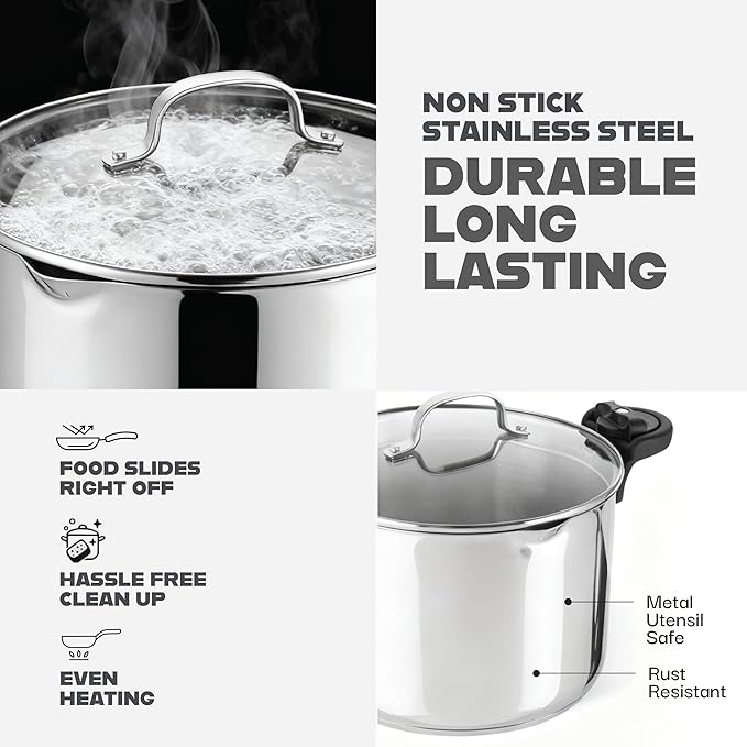 GOTHAM STEEL 8 Qt Nonstick Pasta Pot - Image 5