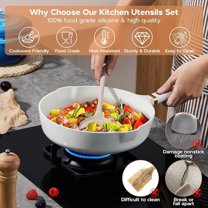 Onader Kitchen Utensils Set, Silicone Non Toxic Cooking Utensils - Image 2