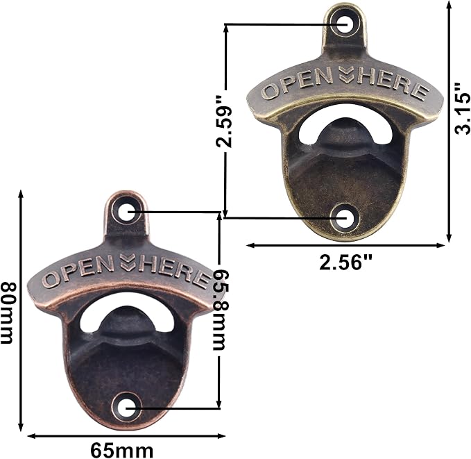 24 PCS Beer Opener Wall Mounted Bulk, Antique Copper Bronze Wall Bottle Opener - Image 5