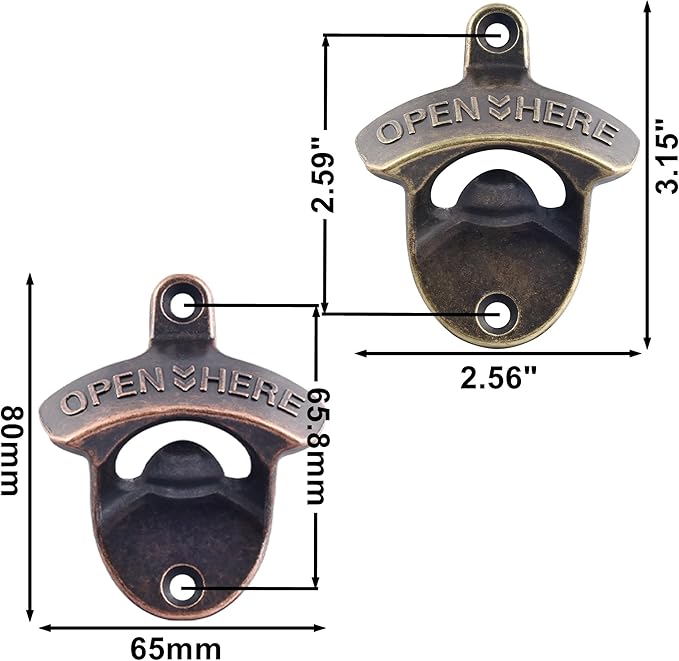 Old Fashioned Wall Mount Beer Opener Stainless, Antique Copper Bronze Soda - Image 5