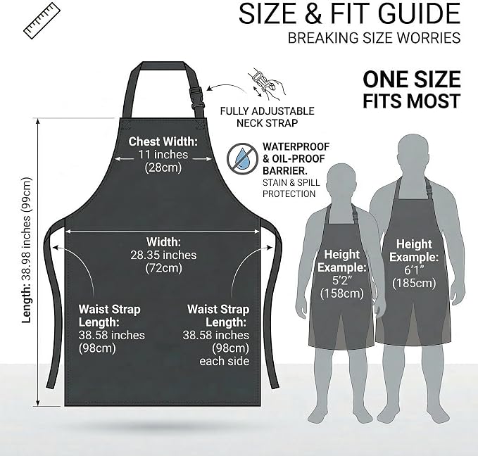 Homsolver 2 Pack Waterproof Rubber Aprons, Heavy Duty Butcher - Image 6