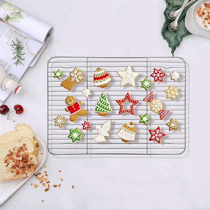 TeamFar Baking Tray and Rack Set, Stainless Steel Baking Pan Cookie Sheet - Image 7