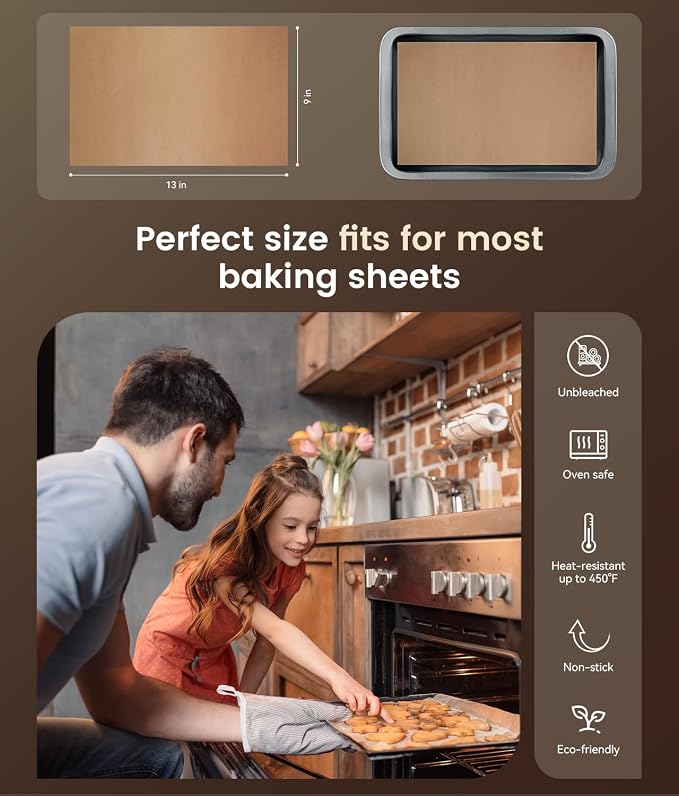 200 Pcs Parchment Paper Sheets, 9x13 In Non-Stick Precut Baking Parchment - Image 3