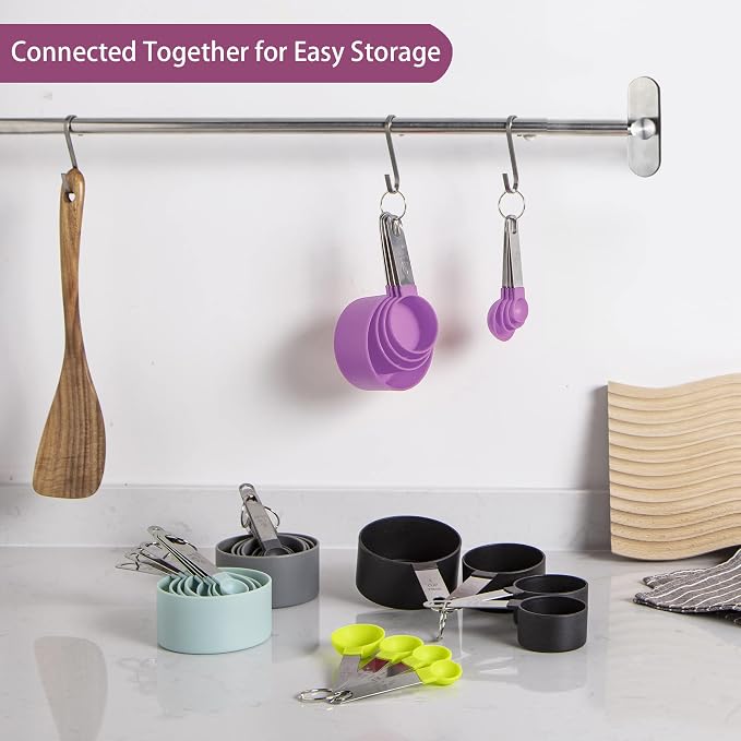 Measuring Cups and Spoons Set of Huygens Kitchen Gadgets 10 Pieces, Stackable - Image 5