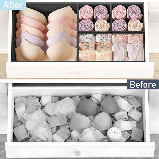 DIMJ Drawer Organizer Clothes, Foldable Closet Organizers and Storage, Fabric - Image 6