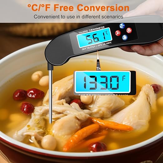 Digital Talking Thermometer for The Blind, Waterproof Instant Read Food - Image 5