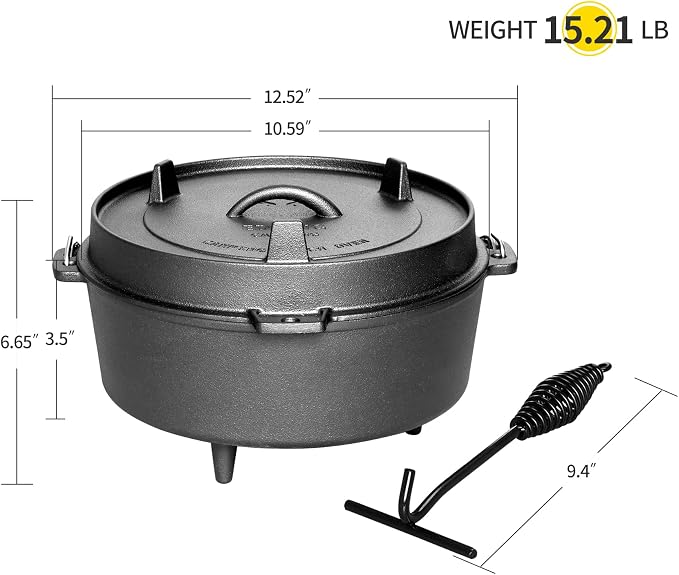 EDGING CASTING Pre-Seasoned Cast Iron Dutch Oven - Image 3