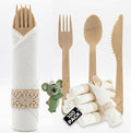 Pre Rolled Napkin and Bamboo Cutlery Set by KoalaLove