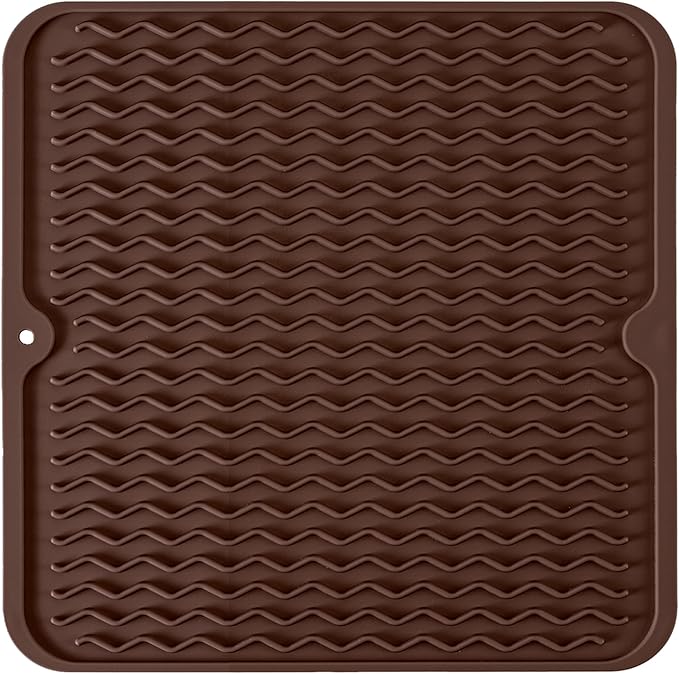 Silicone Dish Drying Mat, Non-Slip Easy Clean Sink Mat Large Heat-resistant by MODENGKONGJIAN