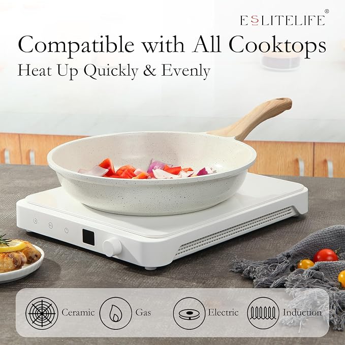 ESLITE LIFE Nonstick Ceramic Frying Pan Skillet - Image 4