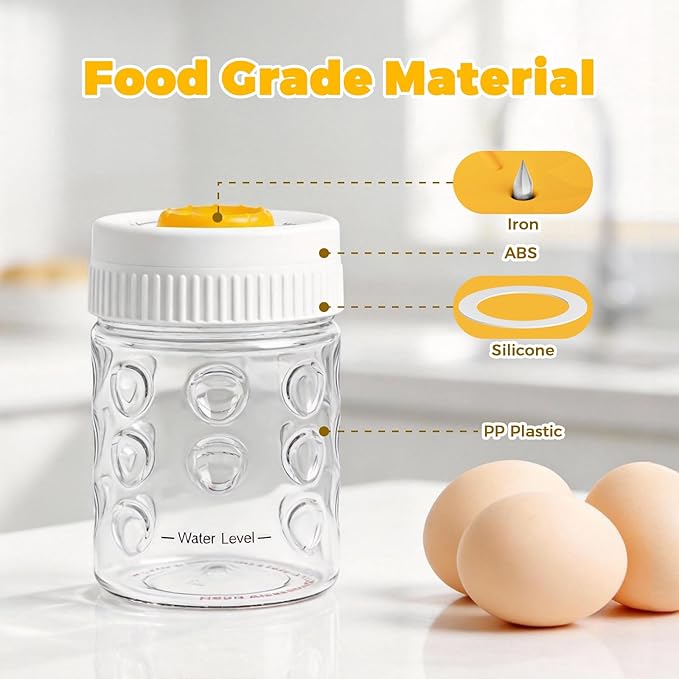 2 in 1 Egg Peeler with Piercer, Hard Boiled Egg Shell Remover Tool with Rotary - Image 2