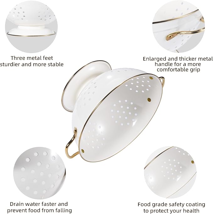 Metal Colander Set of 3, Strainer Basket - Image 5