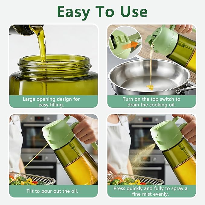 2-Pack Olive Oil Sprayer & Dispenser Bottle - Image 4