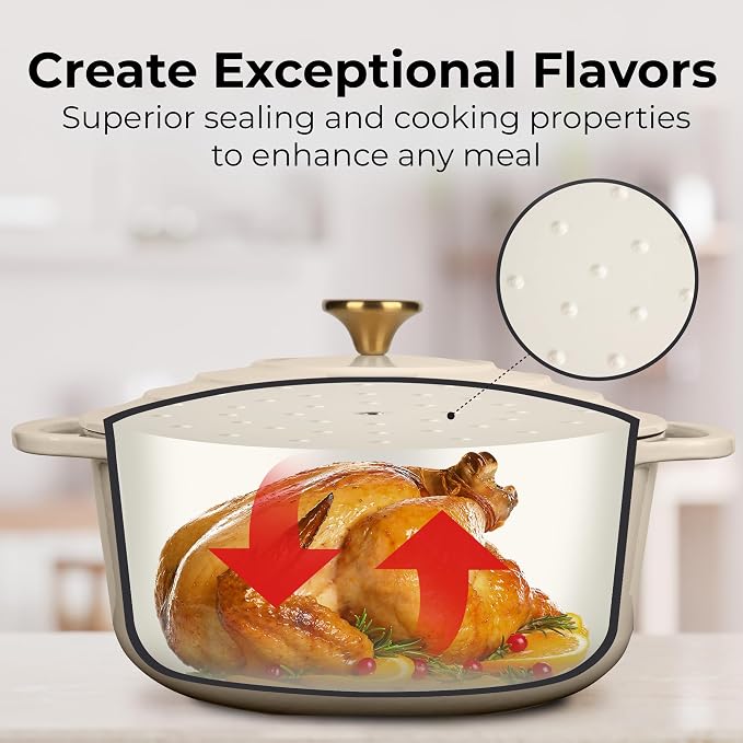 Zulay Kitchen 6 Quart Enameled Cast Iron Dutch Oven Pot - Image 4