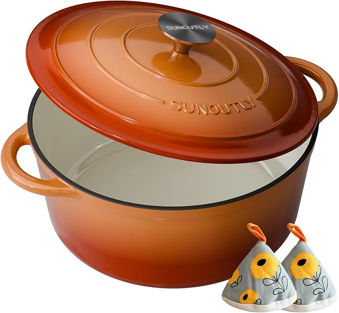 Enameled Cast Iron Dutch Oven by SUNOUTLY
